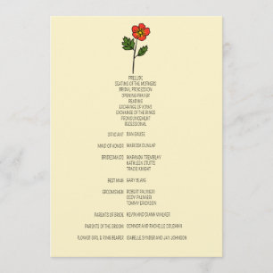 Minimalistiskt Primrose-Bröllopsprogram Program