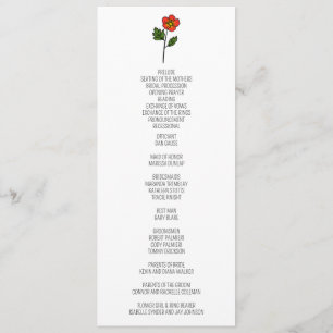 Minimalistiskt Primrose-Bröllopsprogram Program