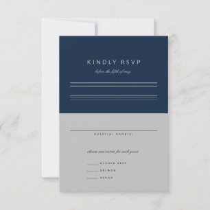 Minimalistiskt Pub Mitzvah Navy Blue Silver OSA Kort