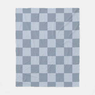 Minimalistiskt pudrat blåa schackbrädemönster fleecefilt