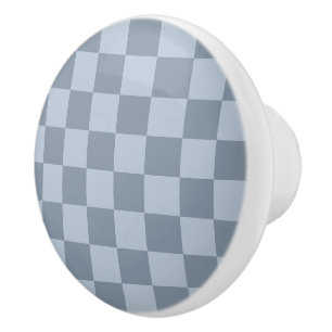 Minimalistiskt pudrat blåa schackbrädemönster knopp
