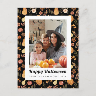 Minimalistiskt Pumpkin Vintage Happy halloween 1-f Helg Vykort