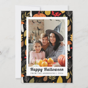 Minimalistiskt Pumpkin Vintage Happy halloween 1-f Julkort