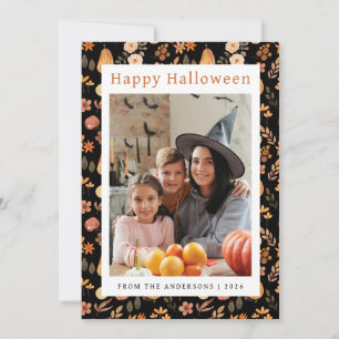 Minimalistiskt Pumpkin Vintage Happy halloween 1-f Julkort