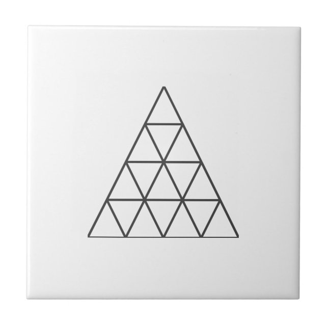 Minimalistiskt Pyramid Sketch Grått White Kakelplatta (Framsidan)