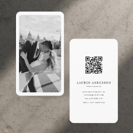 Minimalistiskt QR-Affärskort med foto Visitkort