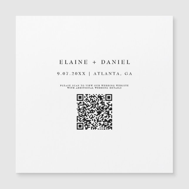 Minimalistiskt QR-kod för Spara Datum-magnet (Framsida)