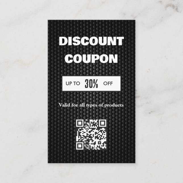 Minimalistiskt QR-kodrabattkort Visitkort (Framsida)
