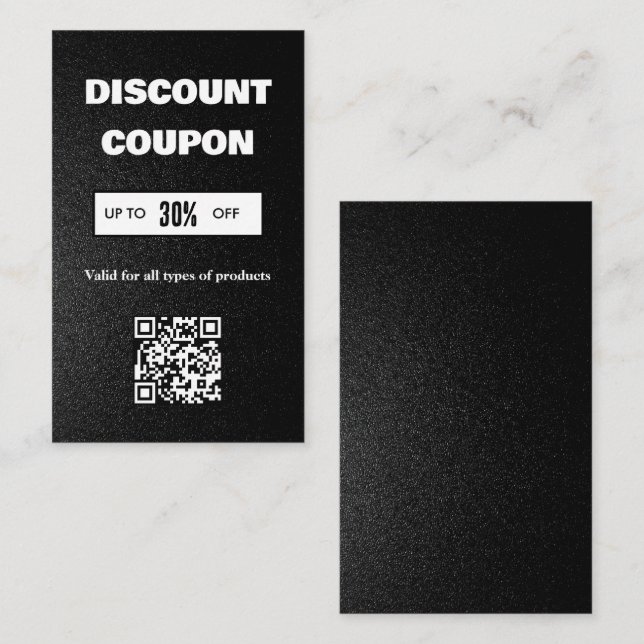 Minimalistiskt QR-kodrabattkort Visitkort (Fram/baksida)