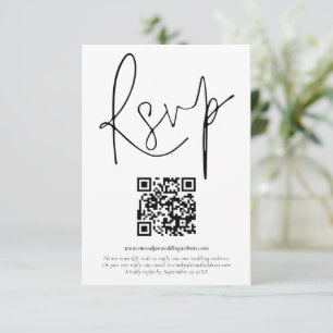 Minimalistiskt QR-skriptkort för QR-Bröllop OSA Inbjudningar