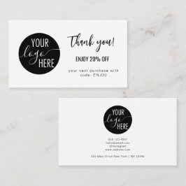 Minimalistiskt rabattkort för egen Logotyp Tack