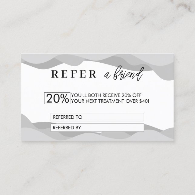 Minimalistiskt rabattreferenskort | Se en vän Rabattkort (Baksida)