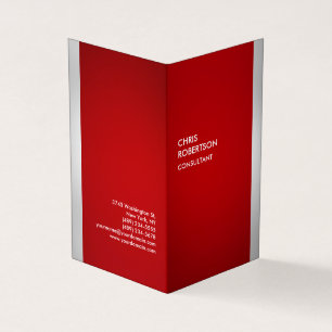 Minimalistiskt Red Grått-Lodrät Modern Visitkort
