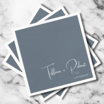 Minimalistiskt redigerbart Färg Dusty Blue Bröllop