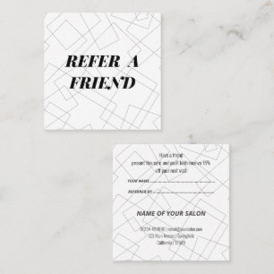Minimalistiskt referensnummer för geometrisk refer rabattkort