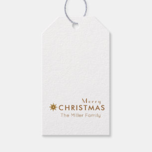 Minimalistiskt rent enkelt Guld God jul Presentetikett