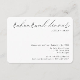 Minimalistiskt repetitionsmiddagskort för små hölj tilläggskort