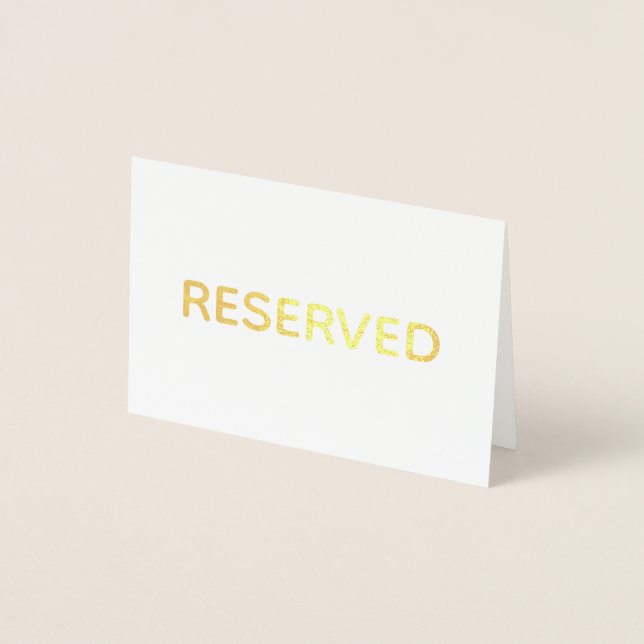 Minimalistiskt reserverat Bröllop Bord ställe-olje Folierat Kort (Framsida)