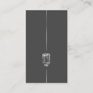 Minimalistiskt retro-mikrofon-Affärskort Visitkort