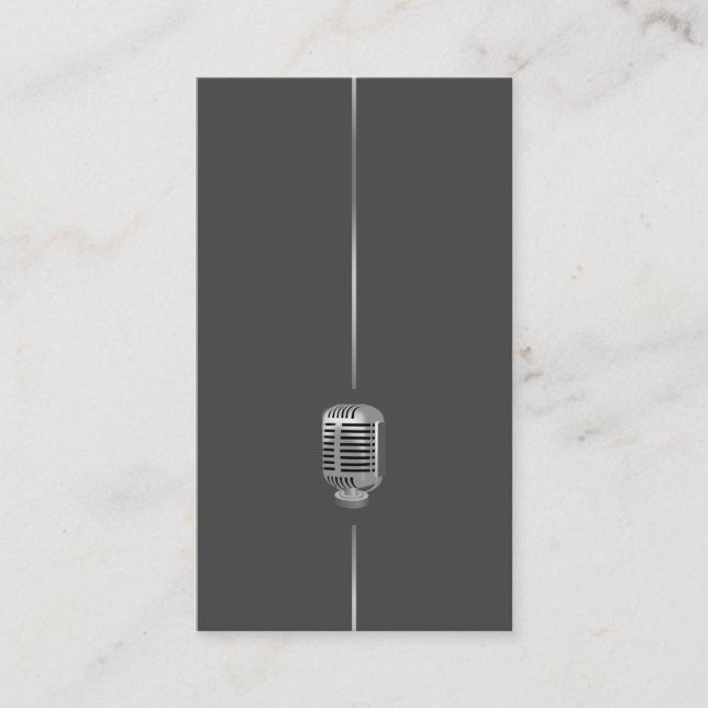 Minimalistiskt retro-mikrofon-Affärskort Visitkort (Framsida)