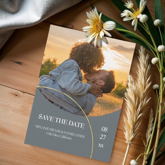 Minimalistiskt Ringar "Save the Date"-inbjudan Inbjudningar (Skapare uppladdad)