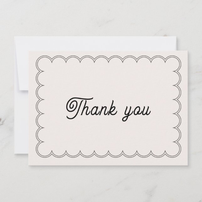 Minimalistiskt, ringat, tackkort för gräns tack kort (Framsida)