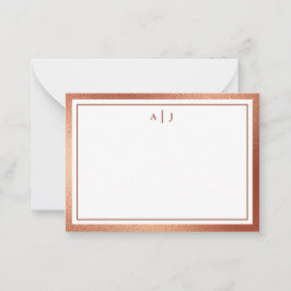 Minimalistiskt Ro-faux-foil Two Gräns Monogram Anteckningskort