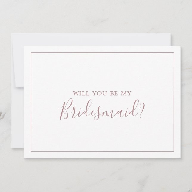 Minimalistiskt Ro Guld Bridesmaid Frieri kort (Framsida)