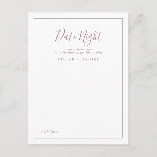 Minimalistiskt Ro-Guld-nattkort Vykort (Framsida)