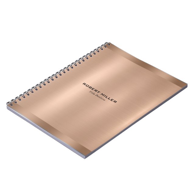 Minimalistiskt Ro-Guld Struktur Anteckningsbok (Vänstra Sidan)