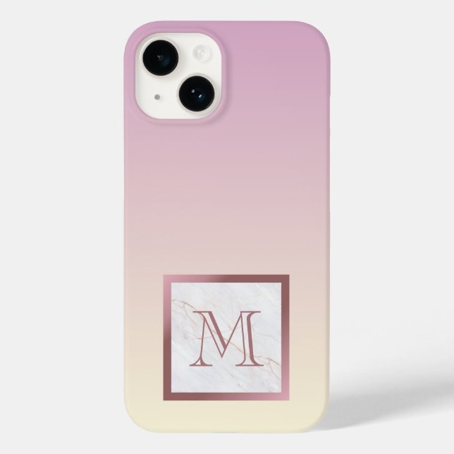 Minimalistiskt Ro Monogram Marble Lila Ombre (Baksida)
