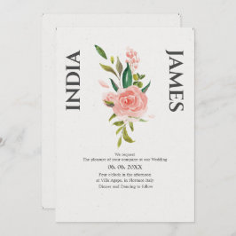 Minimalistiskt Ro och bladverk Bröllop Inbjudningar