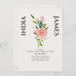 Minimalistiskt Ro och bladverk Bröllop Inbjudningar