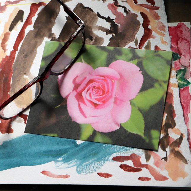 Minimalistiskt Ro Rosa Valentine Vykort (Skapare uppladdad)