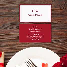 Minimalistiskt röd ros, 2 Gräns, namnteckning Visitkort