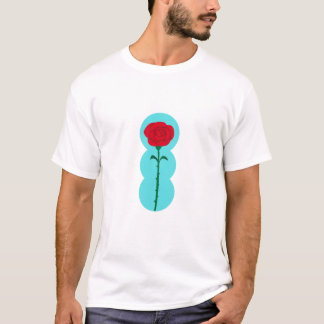 Minimalistiskt Röd ros - Romantisk Blommigt design T Shirt
