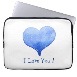 Minimalistiskt romanskt blått i Kärlek. Laptop Fodral