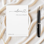Minimalistiskt romantiskt hjärtskript Plain Bröllo Rådkort<br><div class="desc">De här eleganterna,  romantiska rådgivningskort skulle göra ett underbart tillägg till dina möhippa/bröllop-leveranser! Anpassa texten enkelt genom att klicka på alternativet "anpassa".</div>