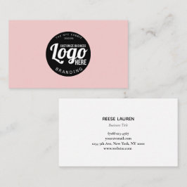 Minimalistiskt Rosa Affärskort med Logotyp Visitkort