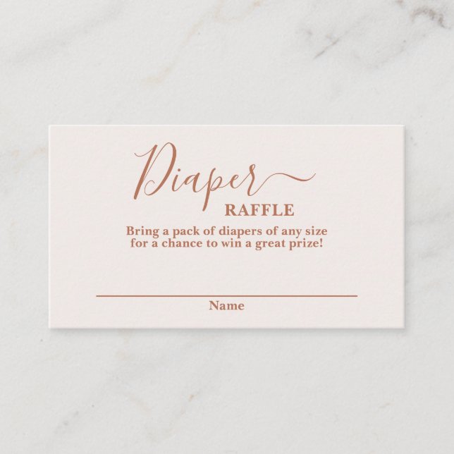 Minimalistiskt Rosa babydusch Diaper Raffle Card Tilläggskort (Framsida)