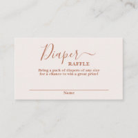 Minimalistiskt Rosa babydusch Diaper Raffle Card