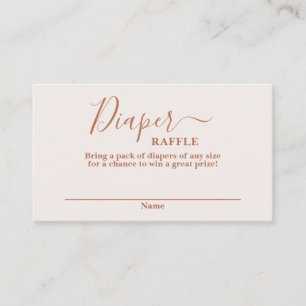 Minimalistiskt Rosa babydusch Diaper Raffle Card Tilläggskort