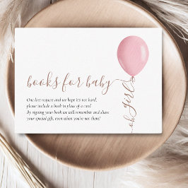 Minimalistiskt Rosa Blegon Baby Shower Bokar för B Tilläggskort