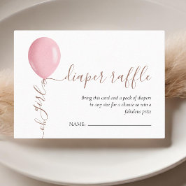 Minimalistiskt Rosa Blegon Baby Shower Diaper Raff Tilläggskort
