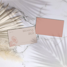 Minimalistiskt Rosa Blommigt Bröllop-platskort Placeringskort