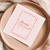 Minimalistiskt Rosa Bow Doodle Baby Shower