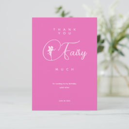 Minimalistiskt Rosa Fairy Birday - tackkort Tack Kort