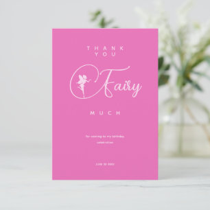 Minimalistiskt Rosa Fairy Birday - tackkort Tack Kort