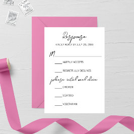 Minimalistiskt Rosa Gladiolus Bröllop OSA Card