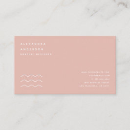Minimalistiskt Rosa och vitt Affärskort Visitkort